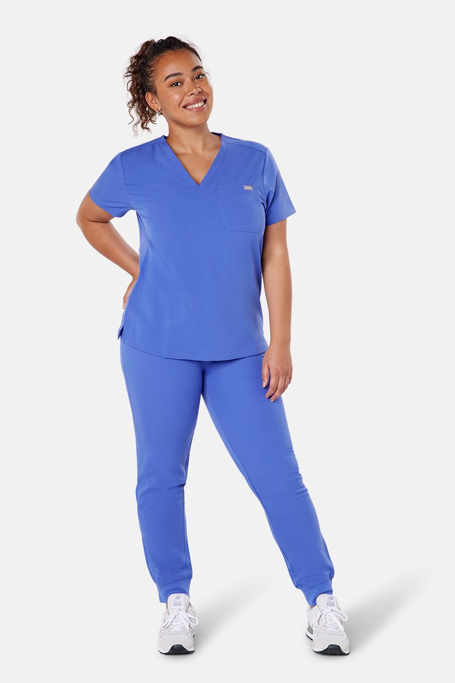Stitchwell scrubs in Ceil Blue